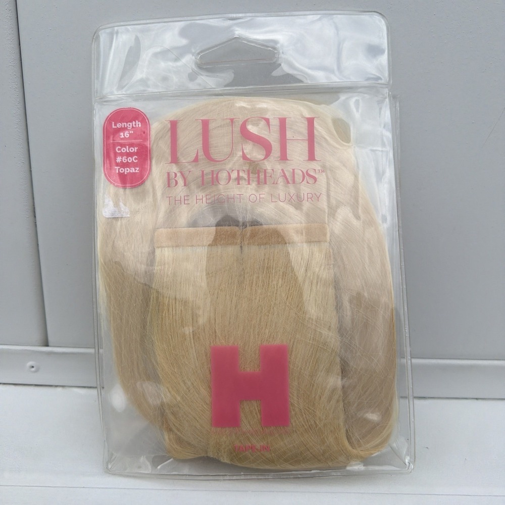 Hotheads Tape In Extensions LUSH Originals 16" 20 Pieces Topaz #60C Blonde NEW